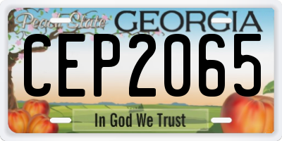 GA license plate CEP2065