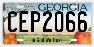 GA license plate CEP2066