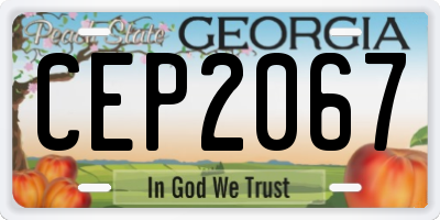 GA license plate CEP2067