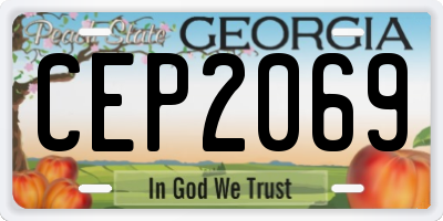 GA license plate CEP2069