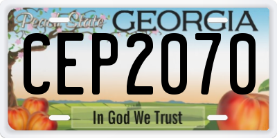 GA license plate CEP2070