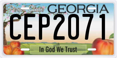 GA license plate CEP2071