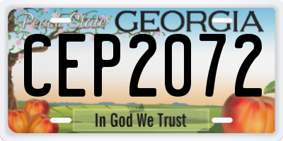 GA license plate CEP2072