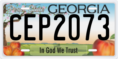 GA license plate CEP2073
