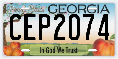GA license plate CEP2074