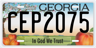 GA license plate CEP2075