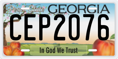 GA license plate CEP2076