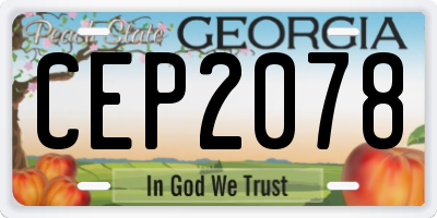 GA license plate CEP2078