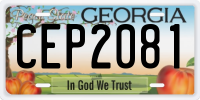 GA license plate CEP2081
