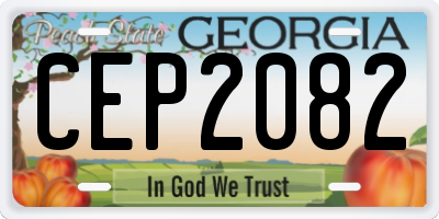 GA license plate CEP2082