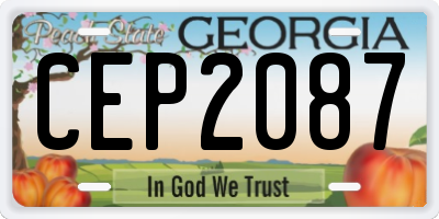 GA license plate CEP2087