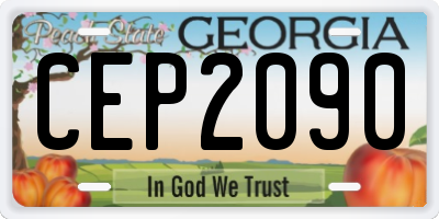 GA license plate CEP2090
