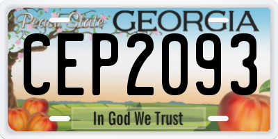 GA license plate CEP2093