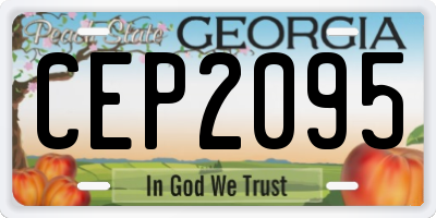 GA license plate CEP2095