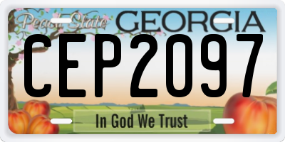 GA license plate CEP2097