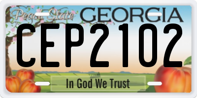 GA license plate CEP2102