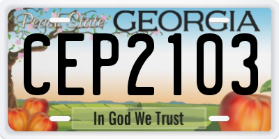 GA license plate CEP2103