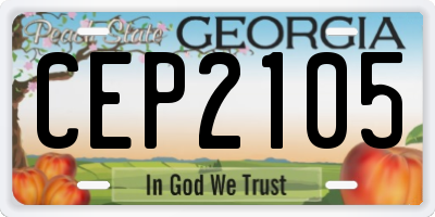GA license plate CEP2105