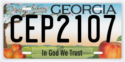 GA license plate CEP2107