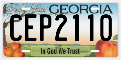 GA license plate CEP2110