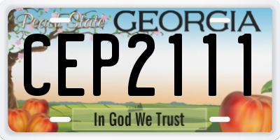 GA license plate CEP2111
