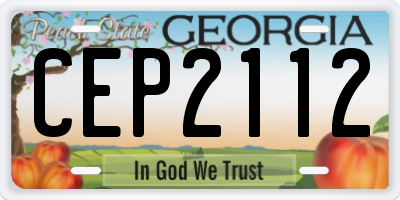 GA license plate CEP2112