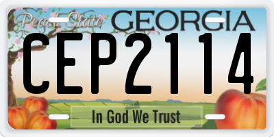 GA license plate CEP2114