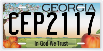 GA license plate CEP2117