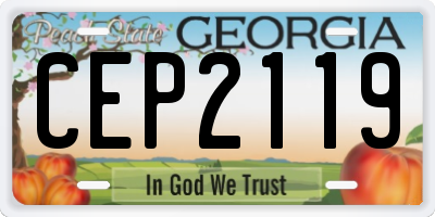 GA license plate CEP2119