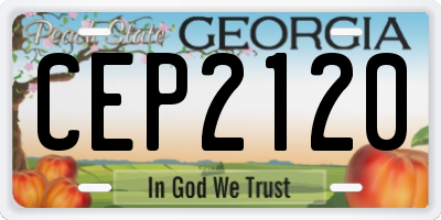 GA license plate CEP2120