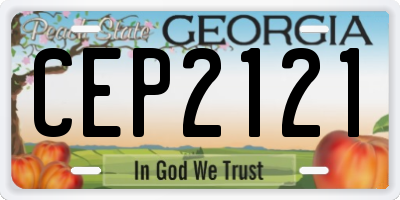GA license plate CEP2121