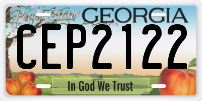 GA license plate CEP2122