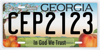 GA license plate CEP2123