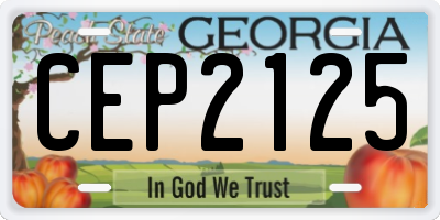 GA license plate CEP2125
