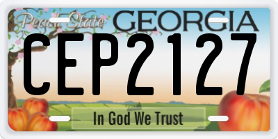 GA license plate CEP2127