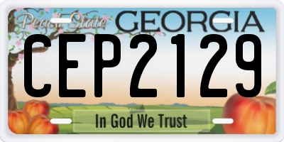 GA license plate CEP2129