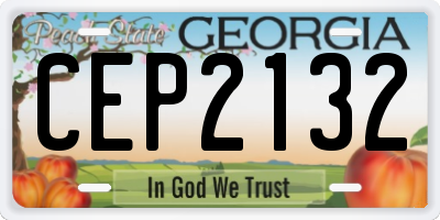 GA license plate CEP2132