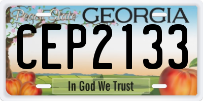 GA license plate CEP2133