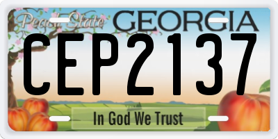 GA license plate CEP2137