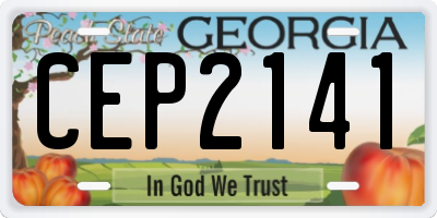 GA license plate CEP2141