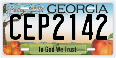 GA license plate CEP2142