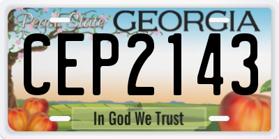 GA license plate CEP2143