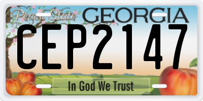 GA license plate CEP2147