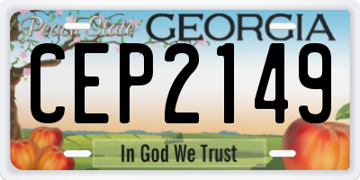 GA license plate CEP2149