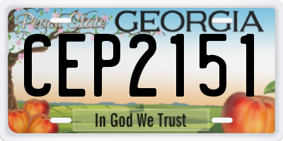 GA license plate CEP2151