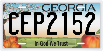GA license plate CEP2152
