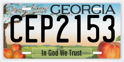GA license plate CEP2153