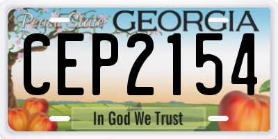 GA license plate CEP2154