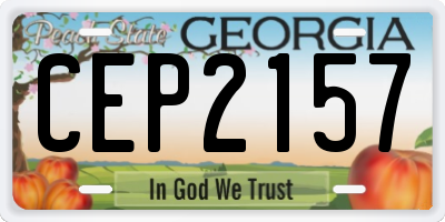 GA license plate CEP2157