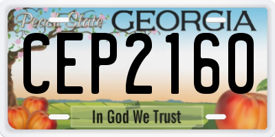 GA license plate CEP2160